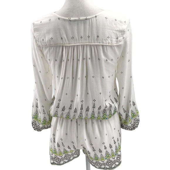 Gypsy 05 Global Village Womens Size XS Cross Front Romper Bohemian Printed - Picture 3 of 9